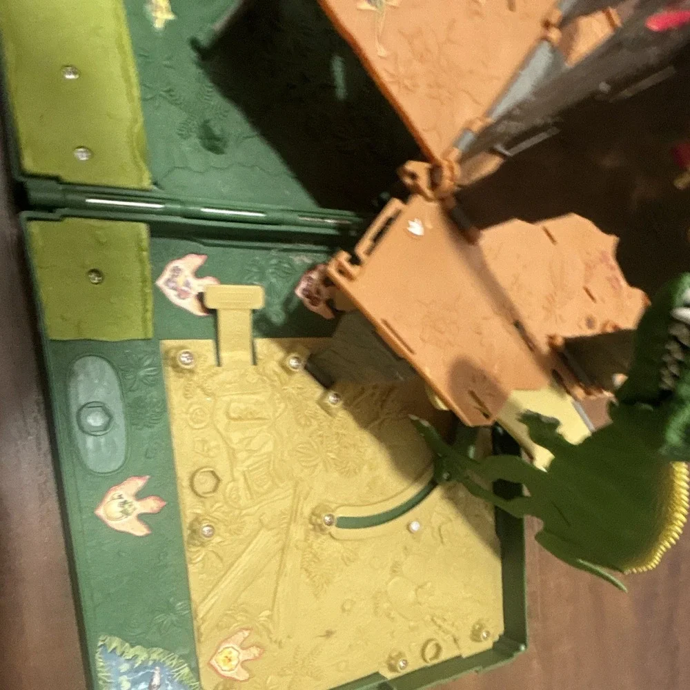 Matchbox Folding Dinosaur Carry Case Diecast Vehicle Play Set Green Plastic